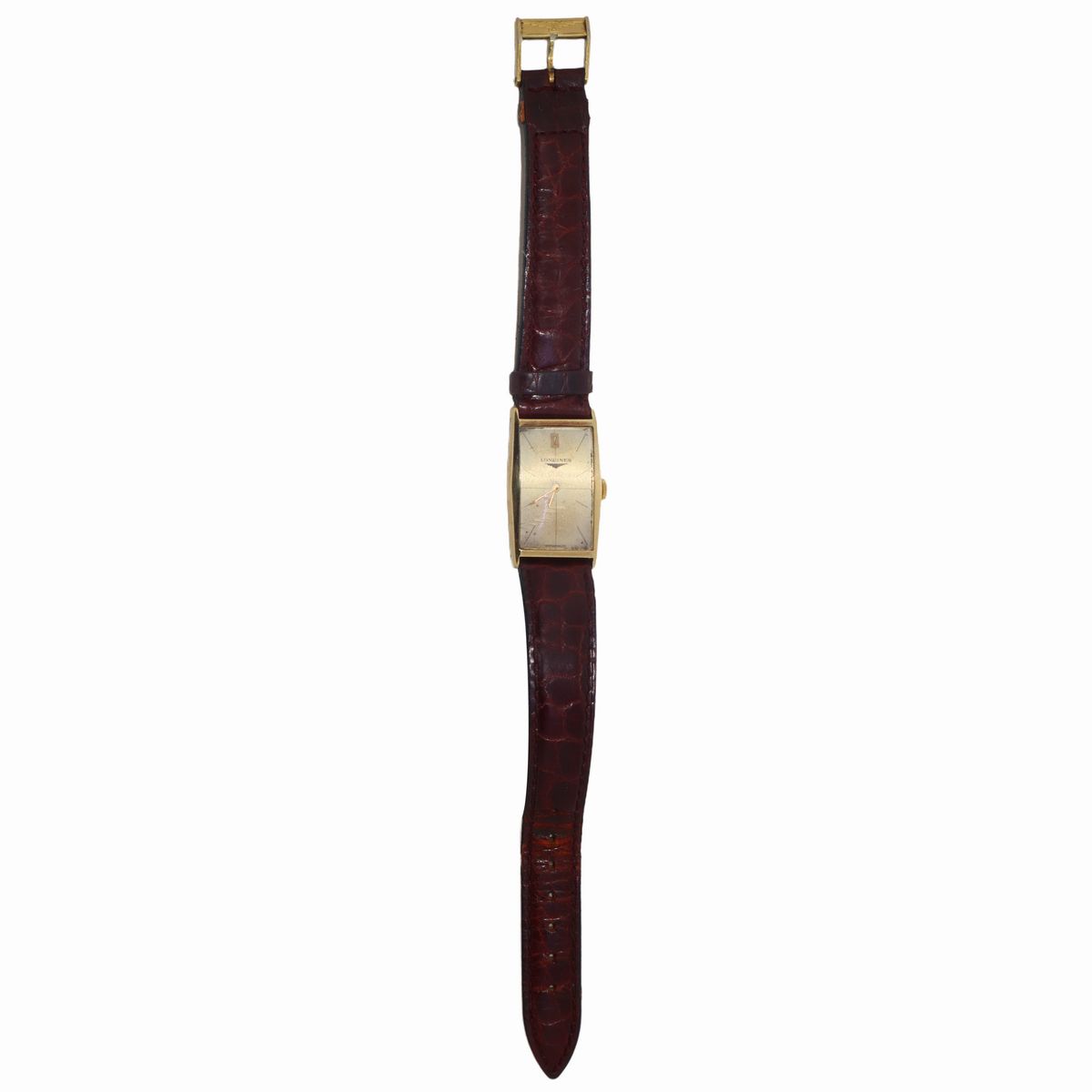 Longines - Orologio con Quadrante in Oro e Cinturino in Pelle