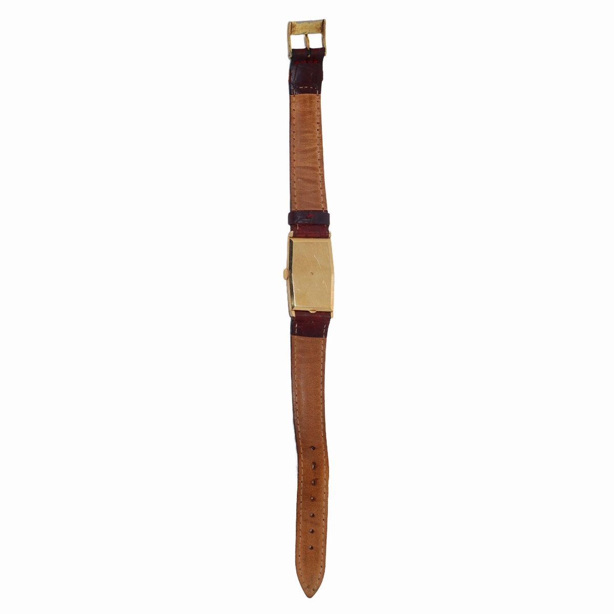Longines - Orologio con Quadrante in Oro e Cinturino in Pelle