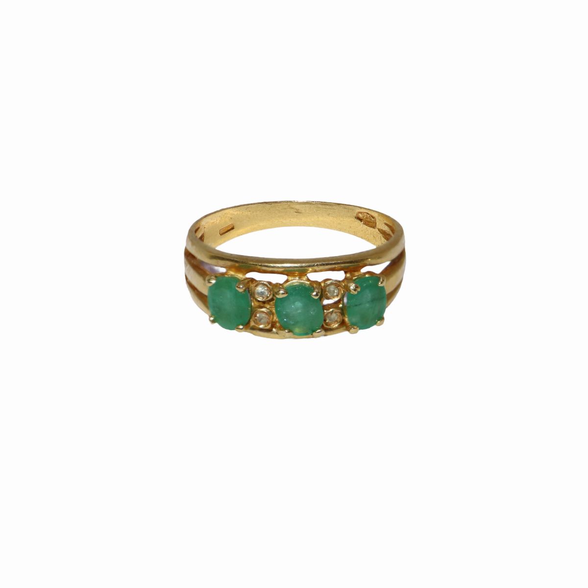 Anello con Smeraldi e Diamanti Taglio Brillante