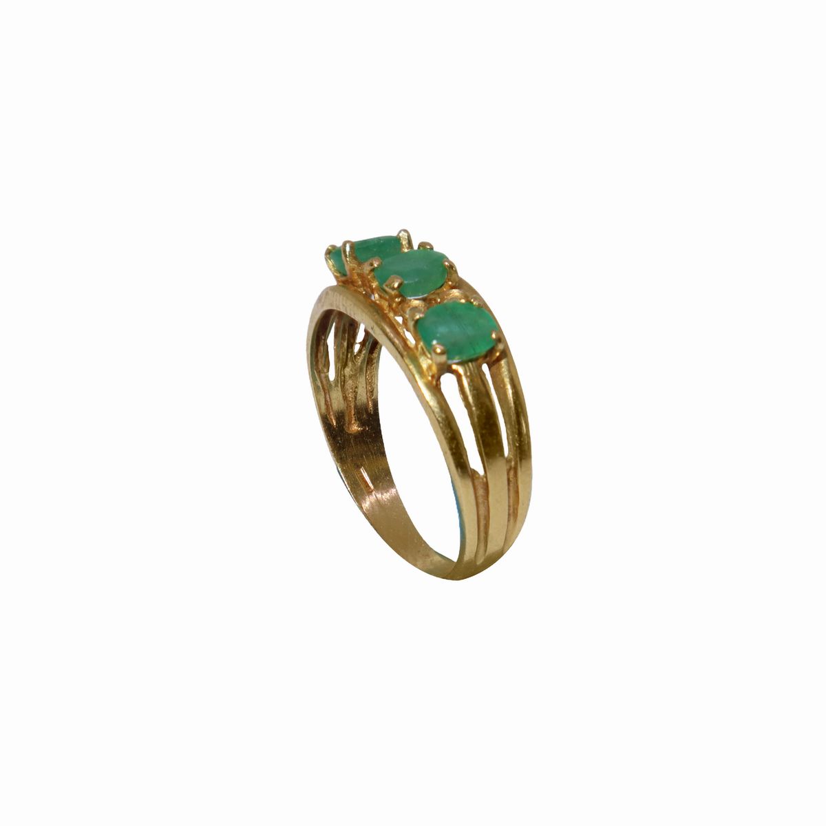 Anello con Smeraldi e Diamanti Taglio Brillante