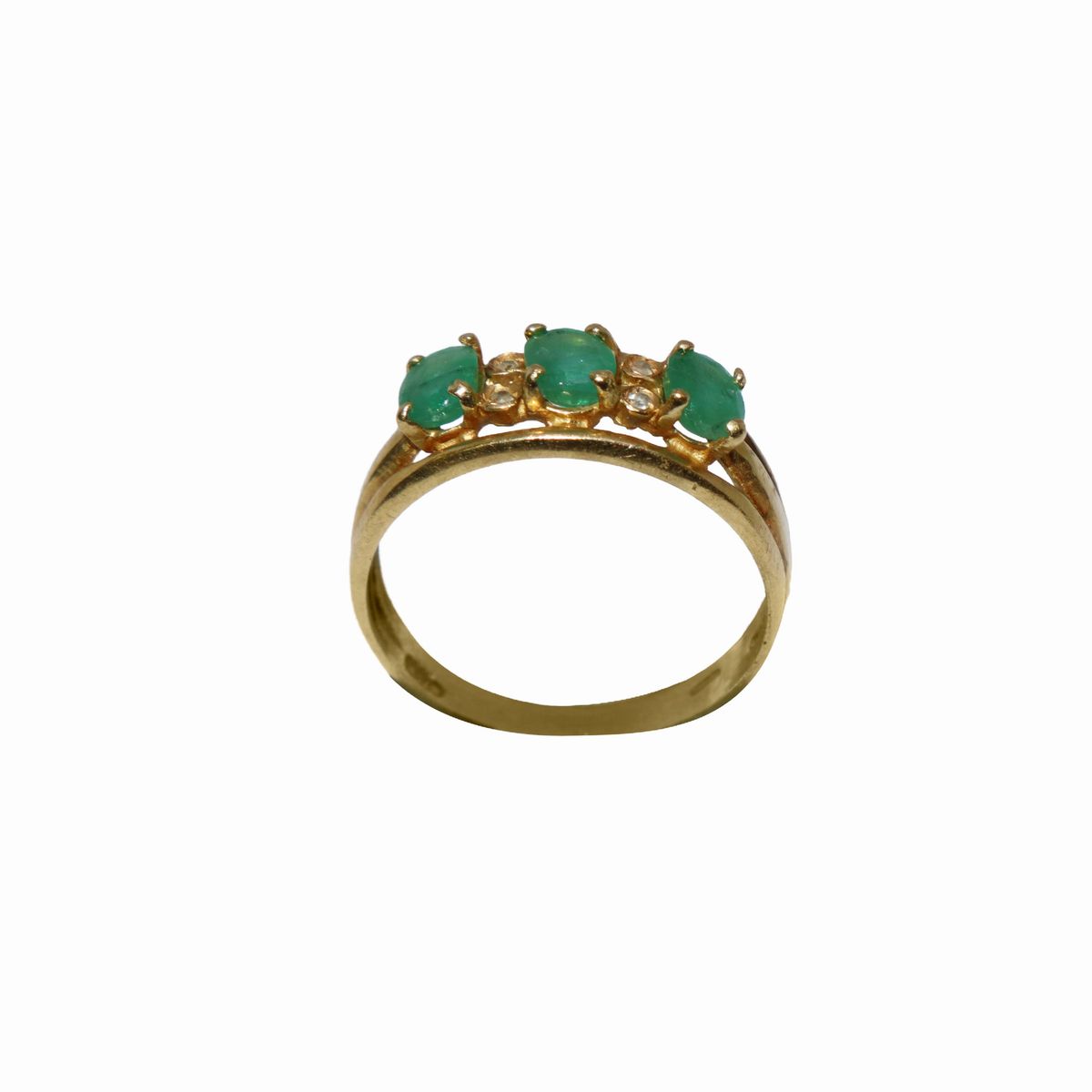 Anello con Smeraldi e Diamanti Taglio Brillante
