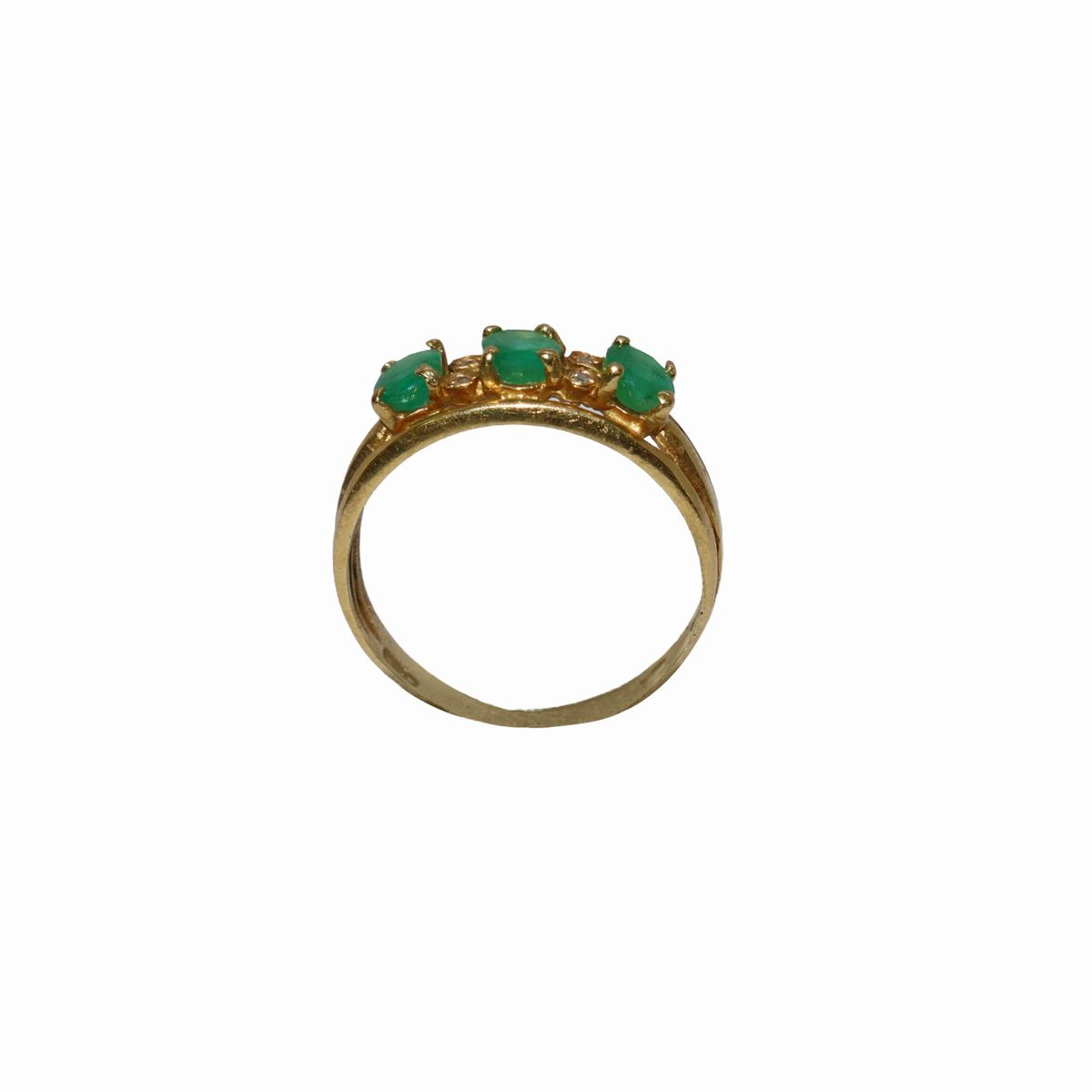 Anello con Smeraldi e Diamanti Taglio Brillante