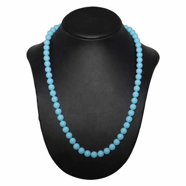 Turquoise necklace with gold susta