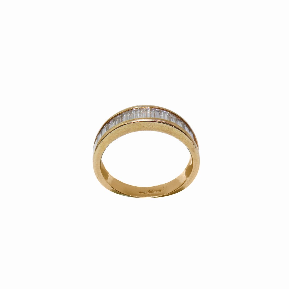 Anello con 13 Diamanti Taglio Baguette Rettangolari Ct 1,50
