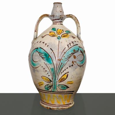 Bummulo con Manici in Maiolica Policroma di Caltagirone