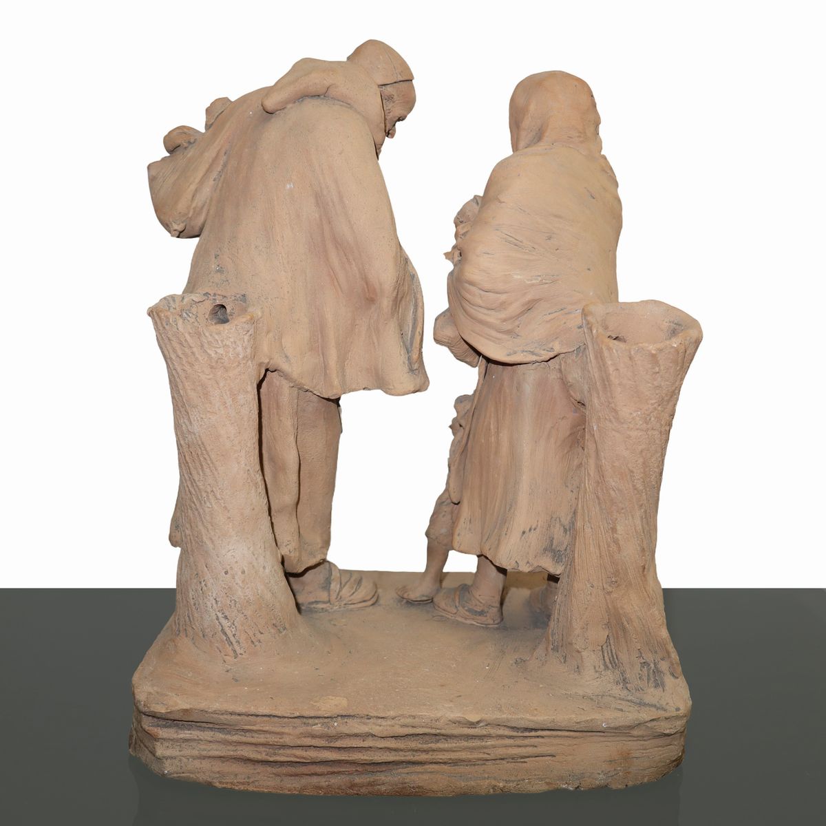 Terracotta Manifattura Caltagirone Firmata Cav. G. Vaccaro, Frate Raccoglie le Offerte