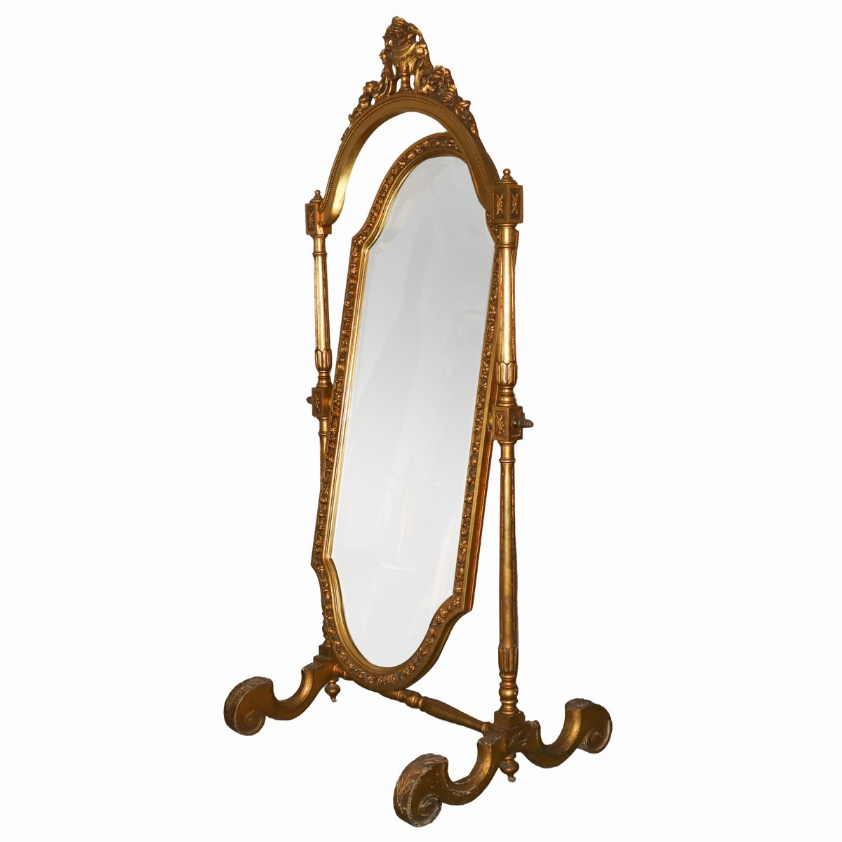 Specchiera Basculante Sagomata in Legno Dorato