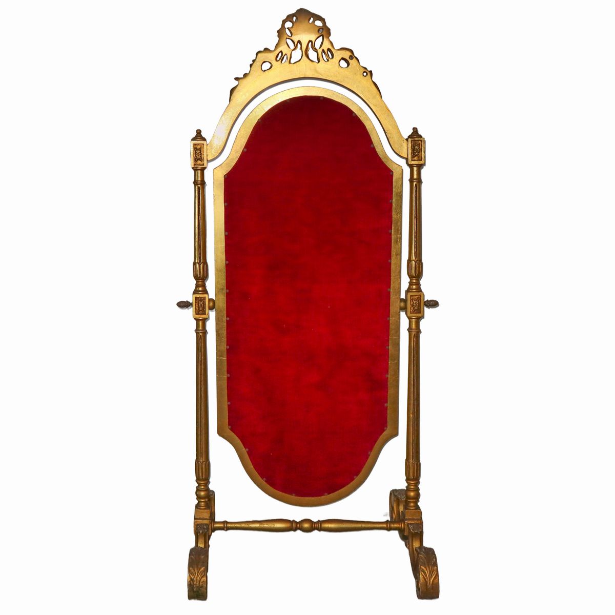 Specchiera Basculante Sagomata in Legno Dorato