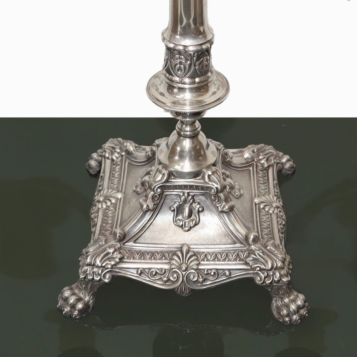 Coppia di Candelabri a 5 Luci in Argento
