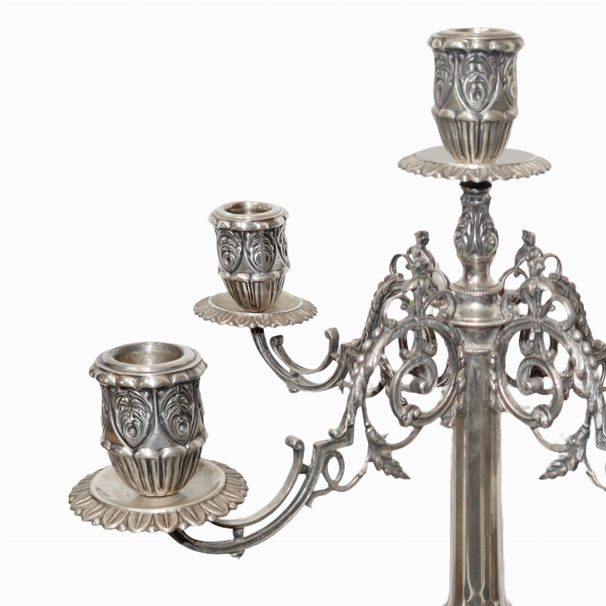 Coppia di Candelabri a 5 Luci in Argento