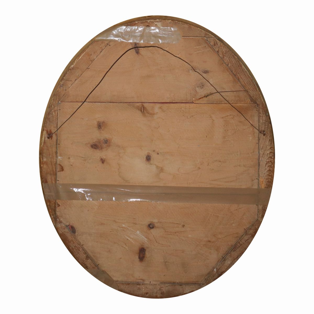 Specchiera ovale in legno dorato