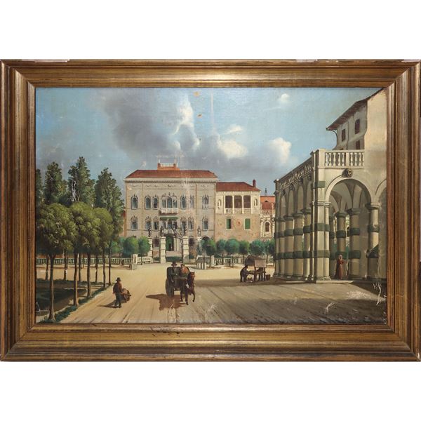 Central elevation seen from the Loggia of Villa Contarini - Camerini in Piazzola sul Brenta (Padua)
