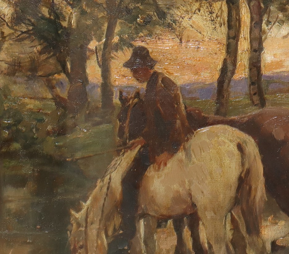 Domenico Battaglia - Ragazzo a Cavallo che Beve