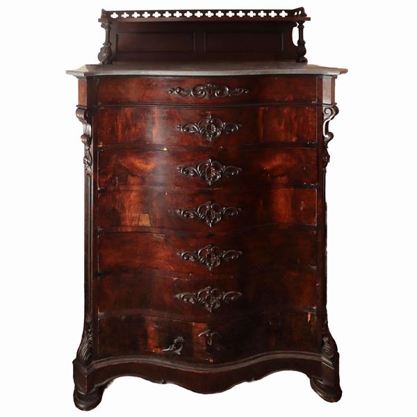 Rosewood weekly cabinet with backsplash