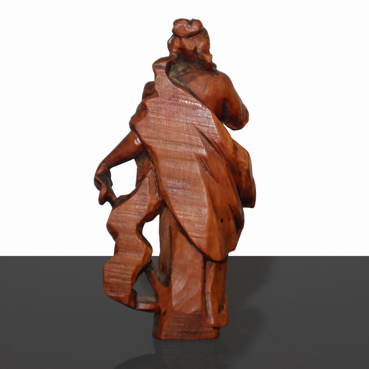 Coppia di Sculture in Legno di Bosso Raffiguranti Santi