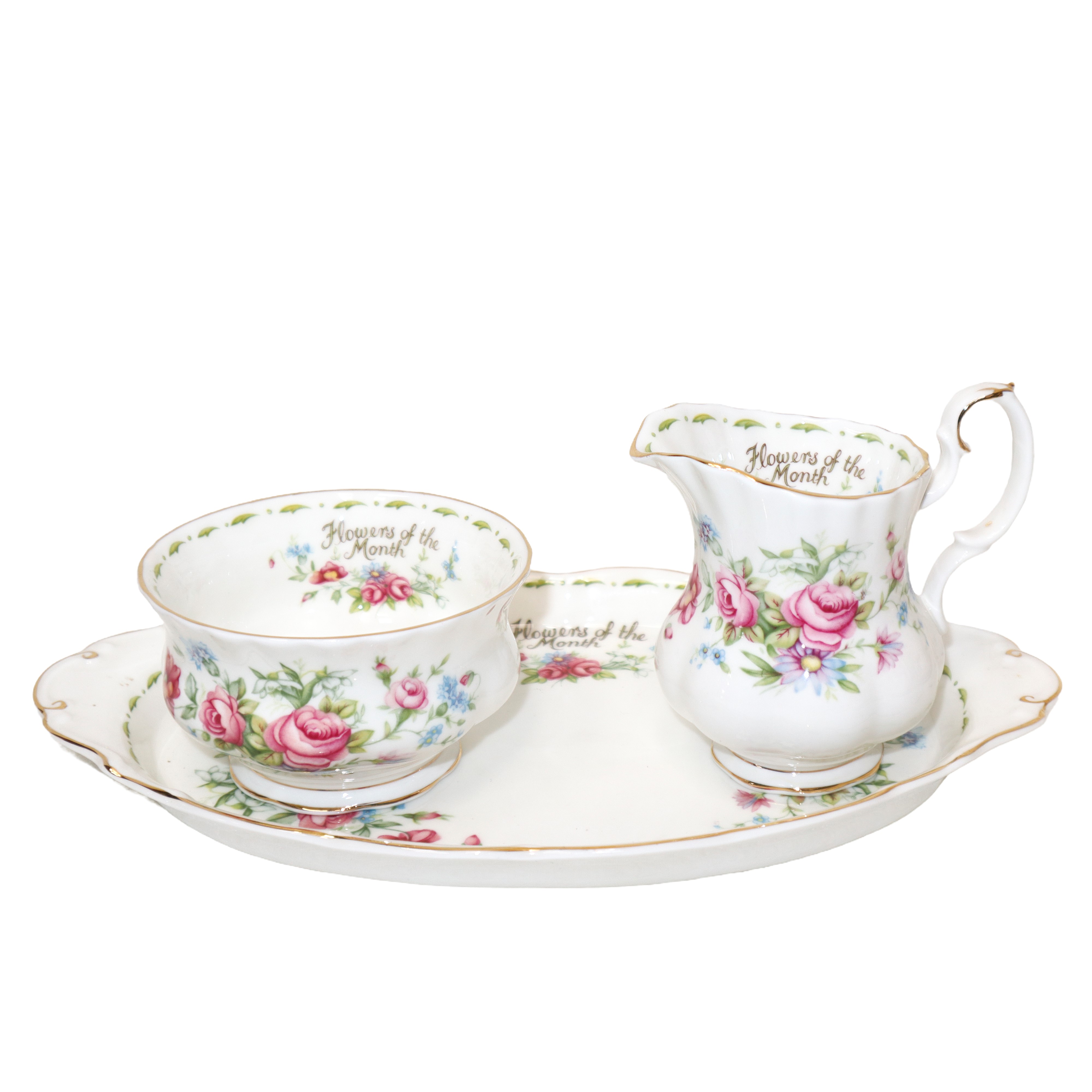 Royal Albert Bone China - Servizio da The in Porcellana Modello "flower Of The Month Series"