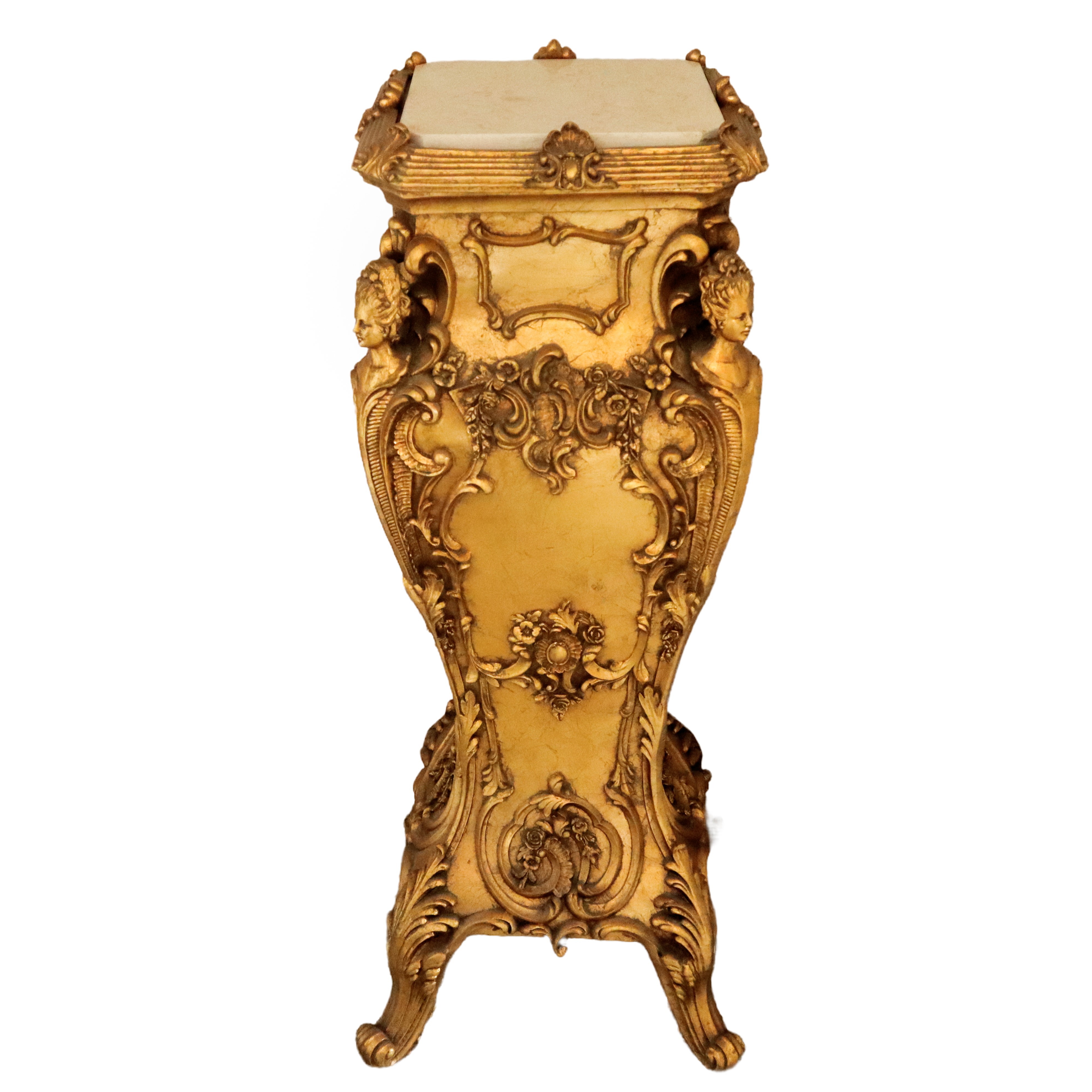 Coppia di gueridon in legno dorato