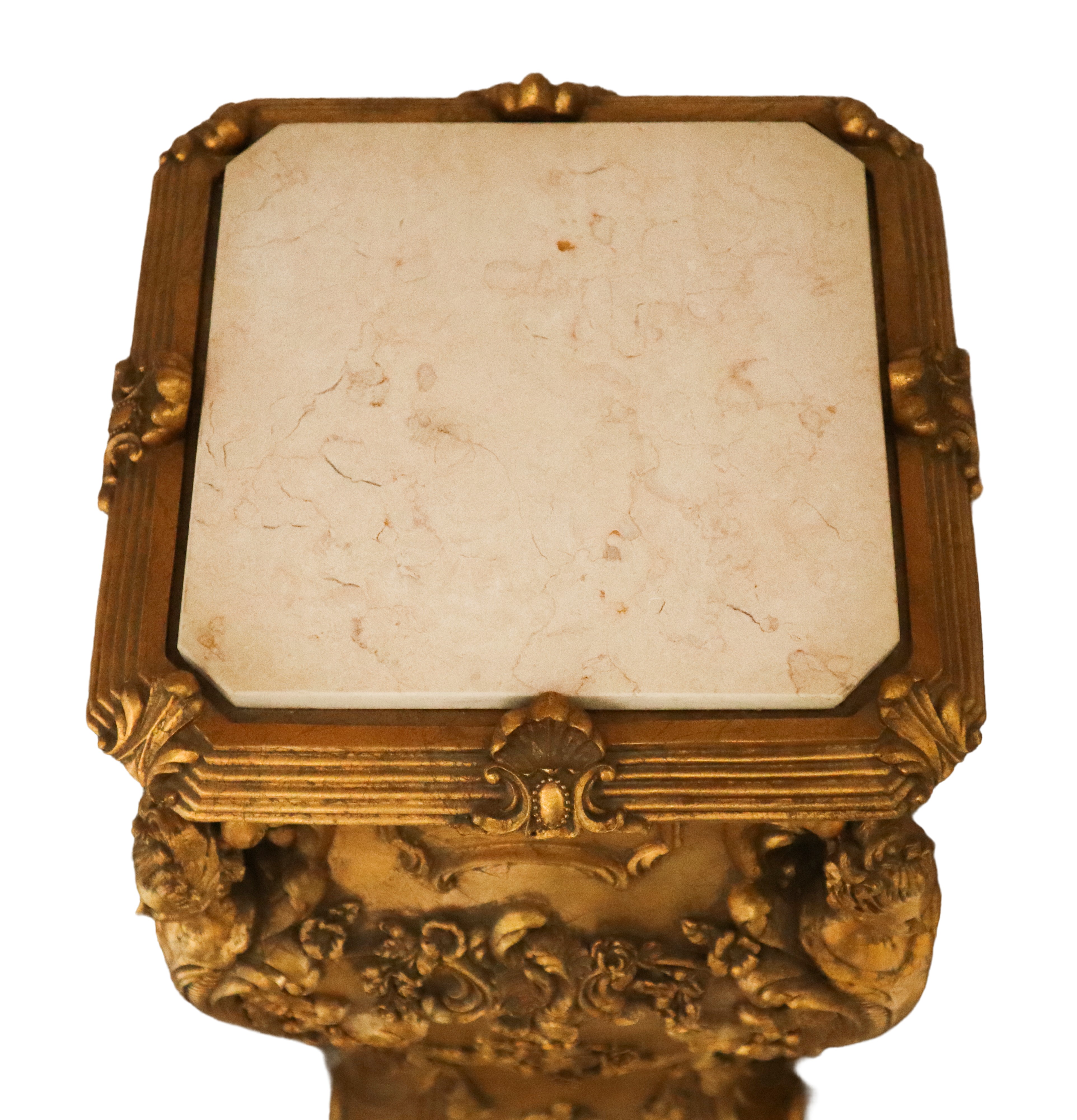 Coppia di gueridon in legno dorato