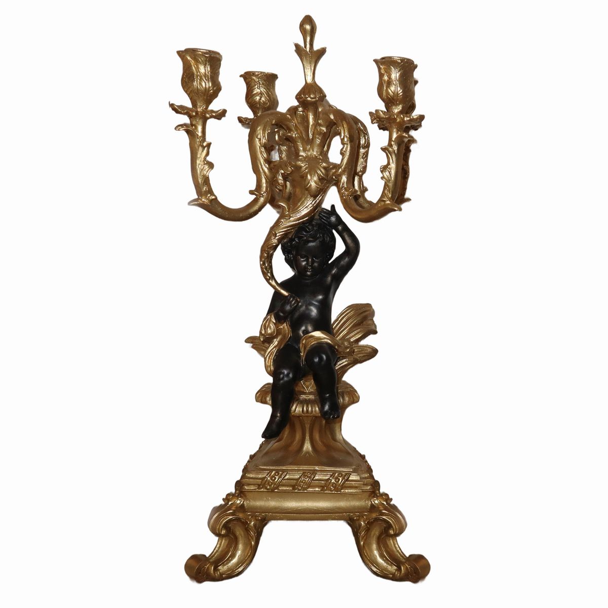 Coppia di Candelabri in Stile Barocco a 5 Luci