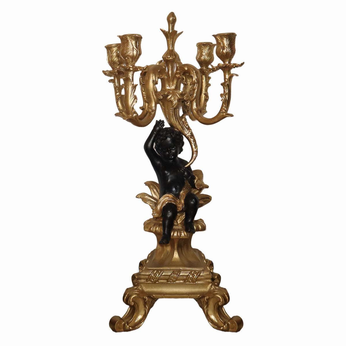 Coppia di Candelabri in Stile Barocco a 5 Luci