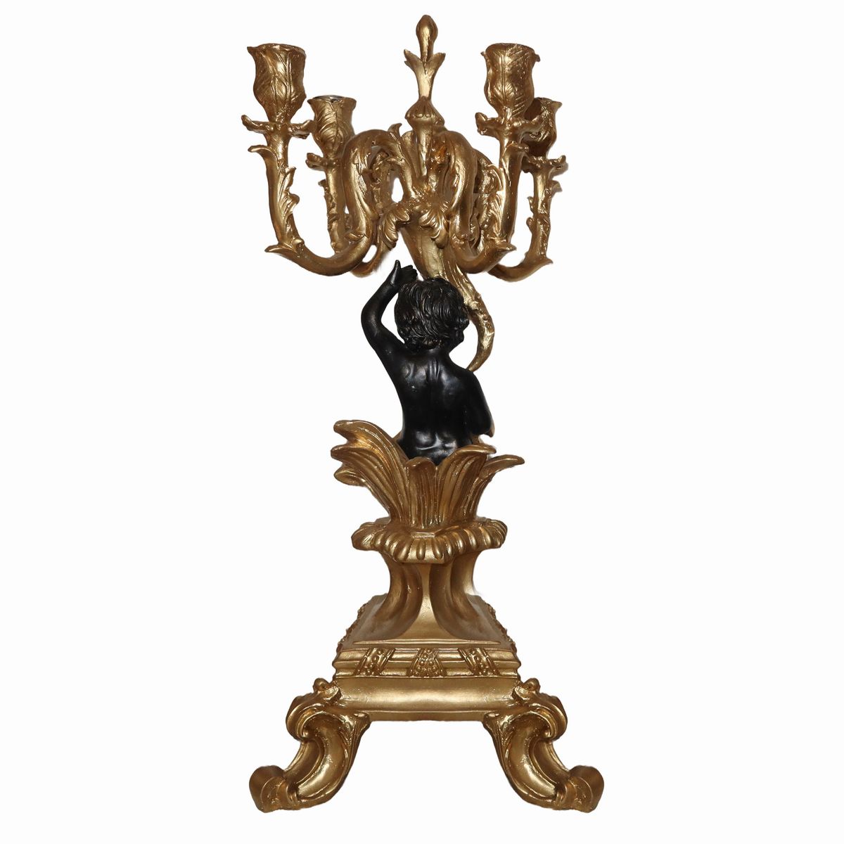 Coppia di Candelabri in Stile Barocco a 5 Luci