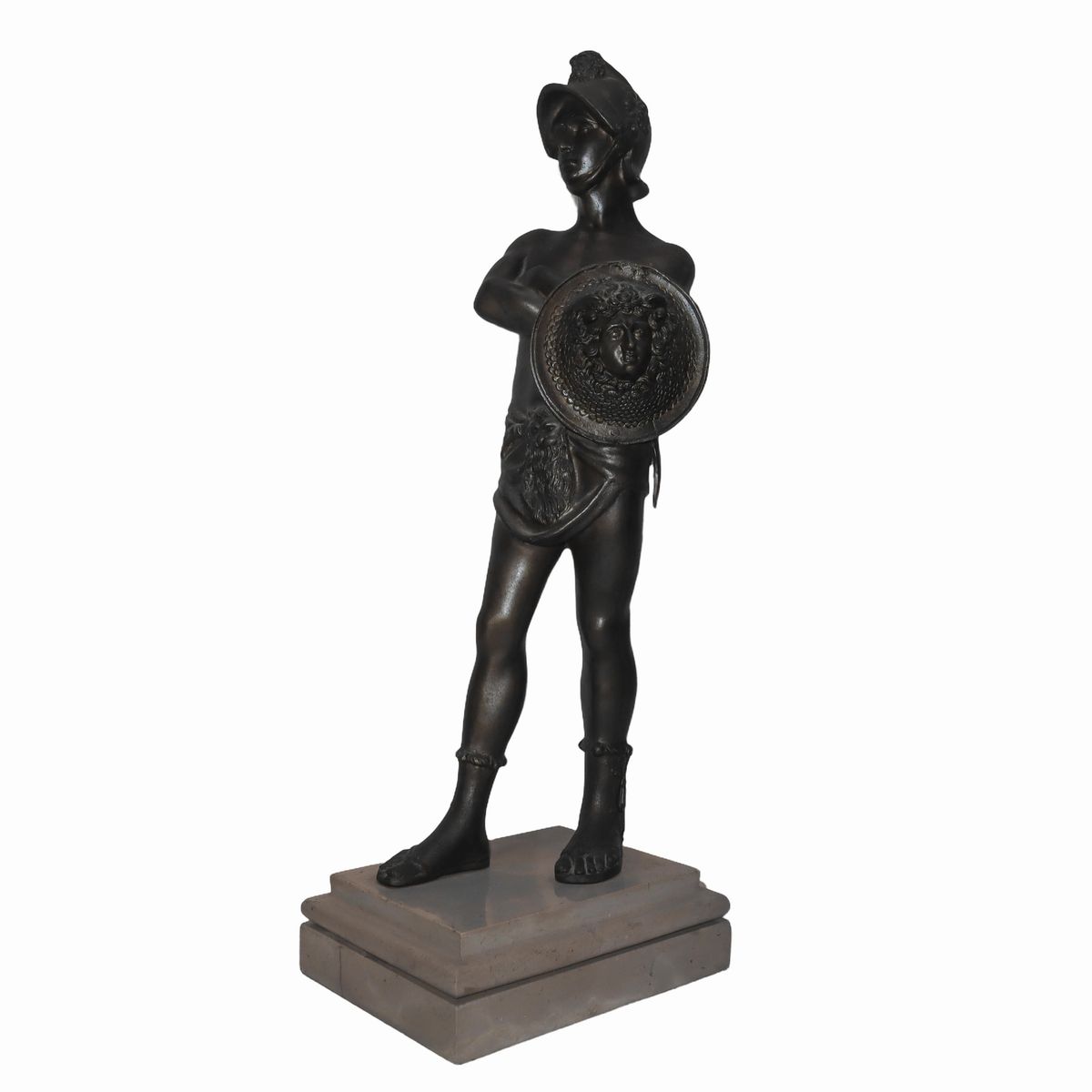 Gladiatore, Scultura in Bronzo Patinato Bruno
