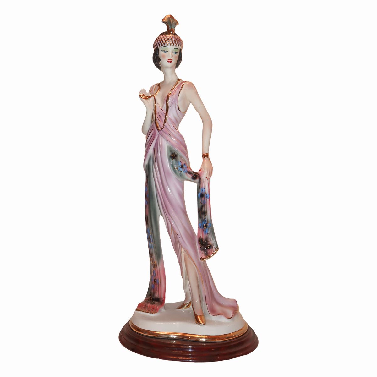 Donna in Abiti Decò, Scultura in Porcellana