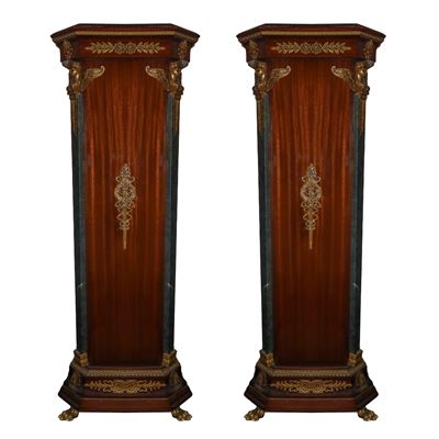 Coppia di Gueridon in Legno di Mogano Stile Impero