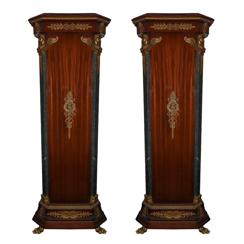 Coppia di Gueridon in Legno di Mogano Stile Impero
