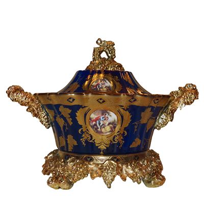 Grande Vaso Centrotavola in Porcellana Blu