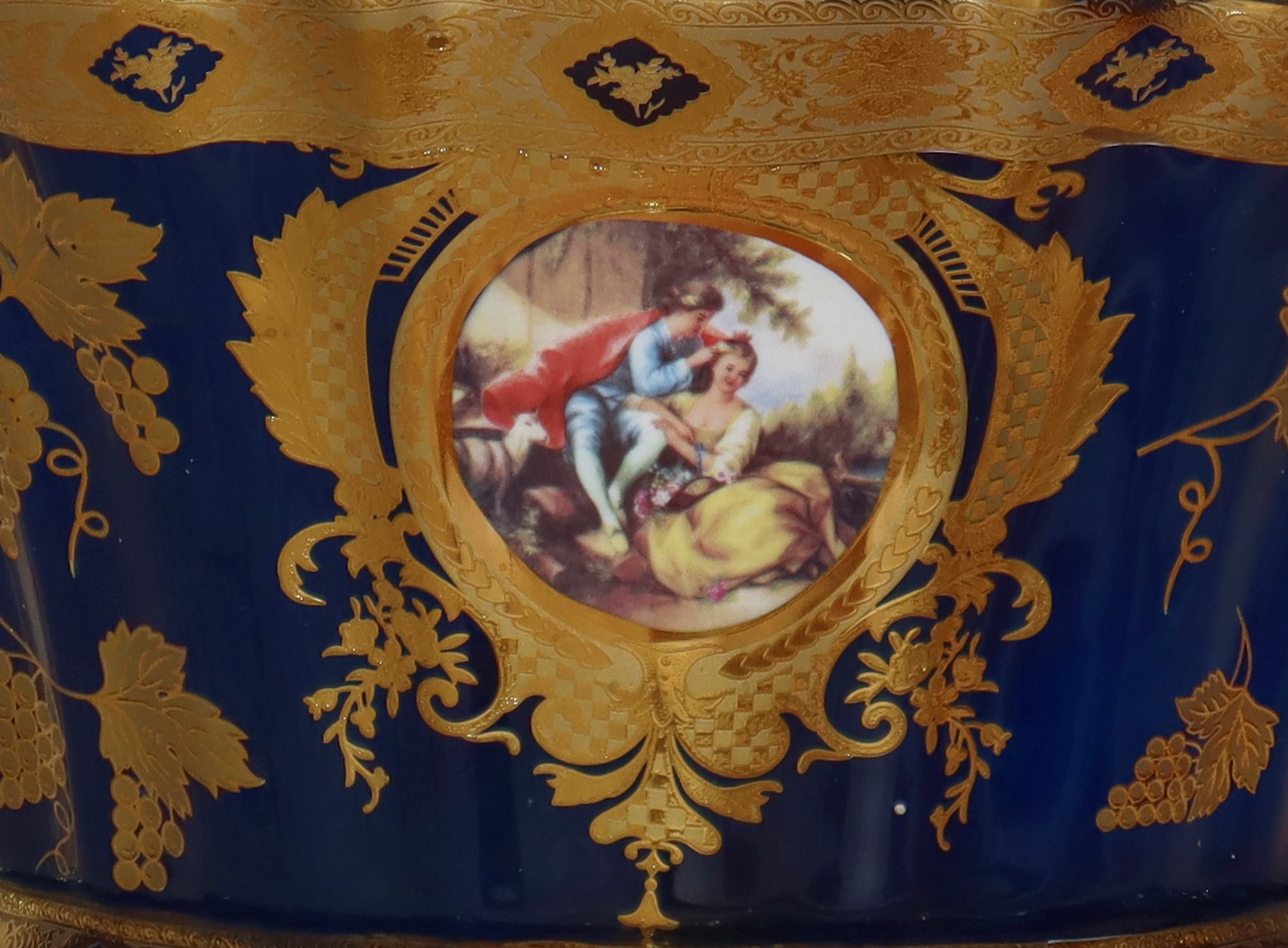 Grande Vaso Centrotavola in Porcellana Blu