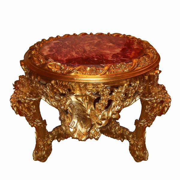 Round center table top in amethyst