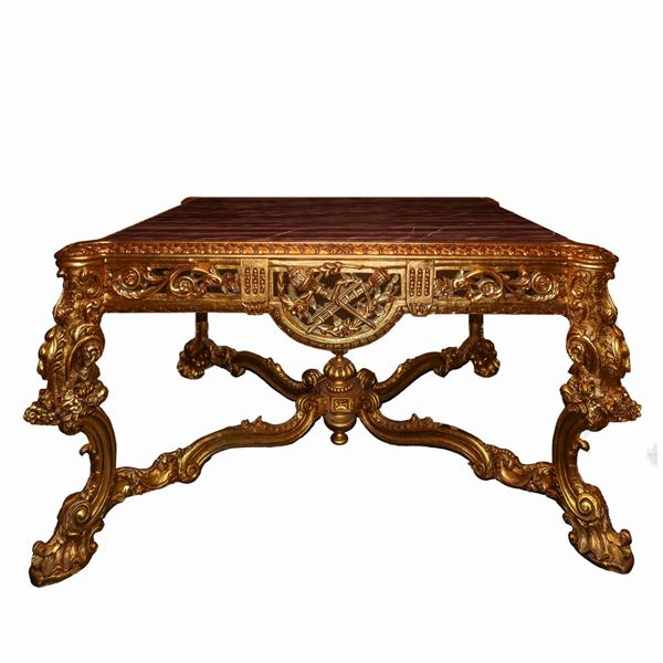Large rectangular table in baroque style 