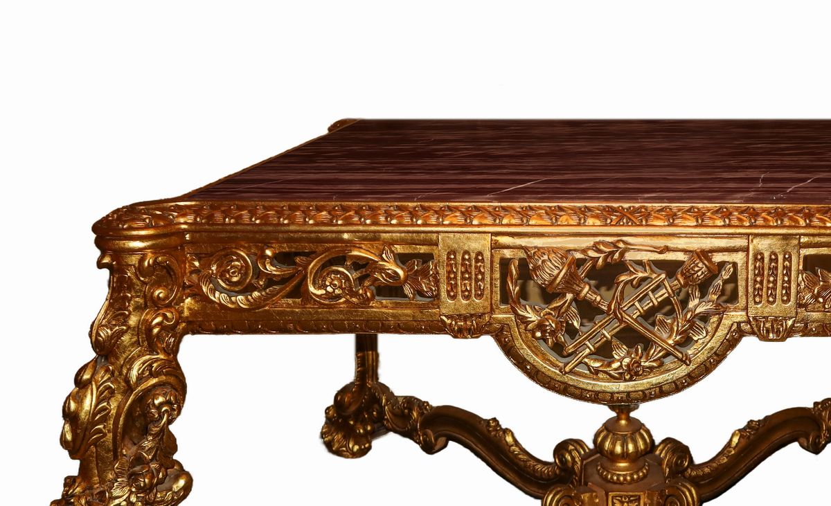 Grande tavolo rettangolare stile barocco