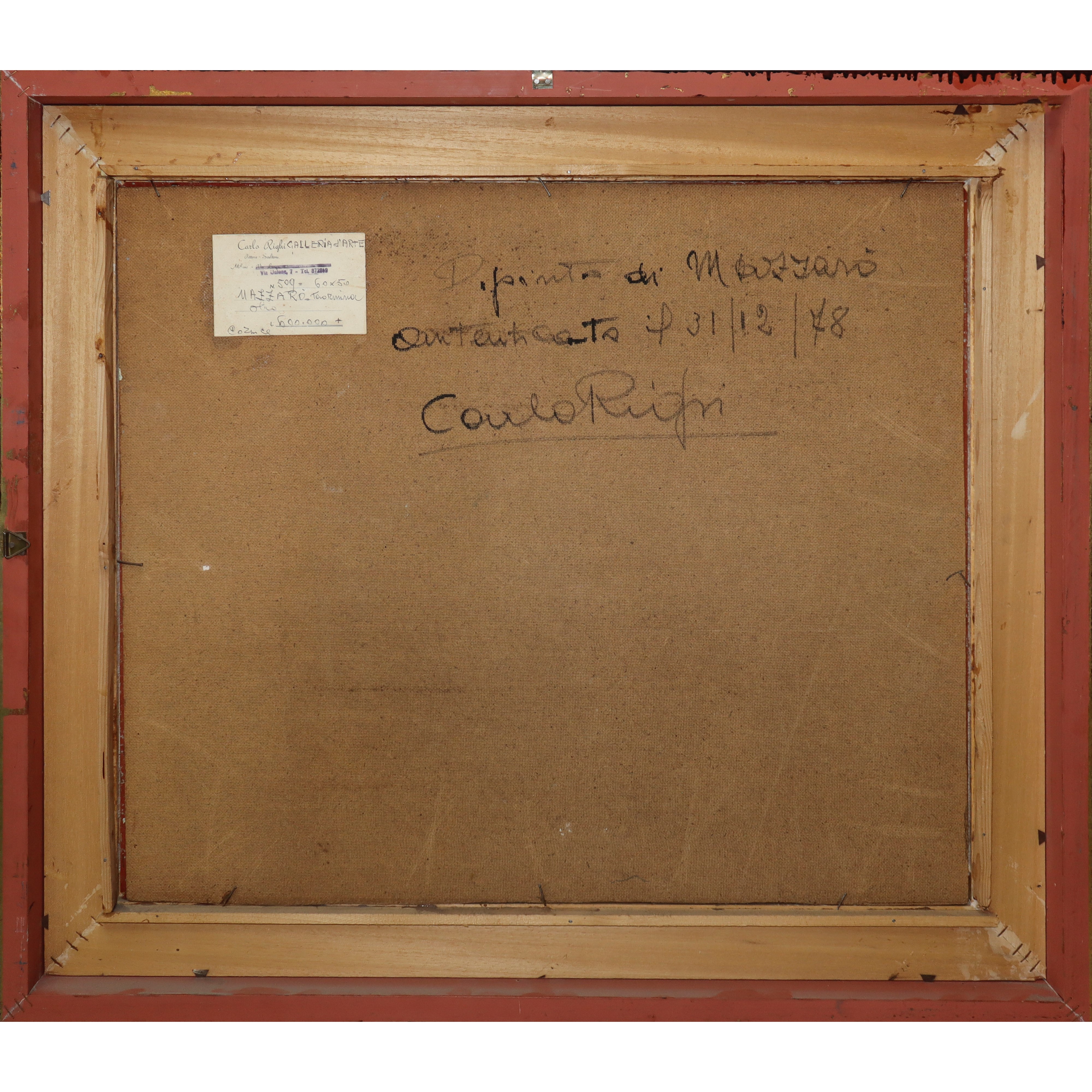 Carlo Righi, Dipinto del 1978 - Olio su masonite
