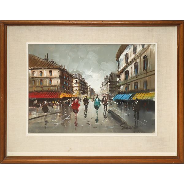 Road with passers-by