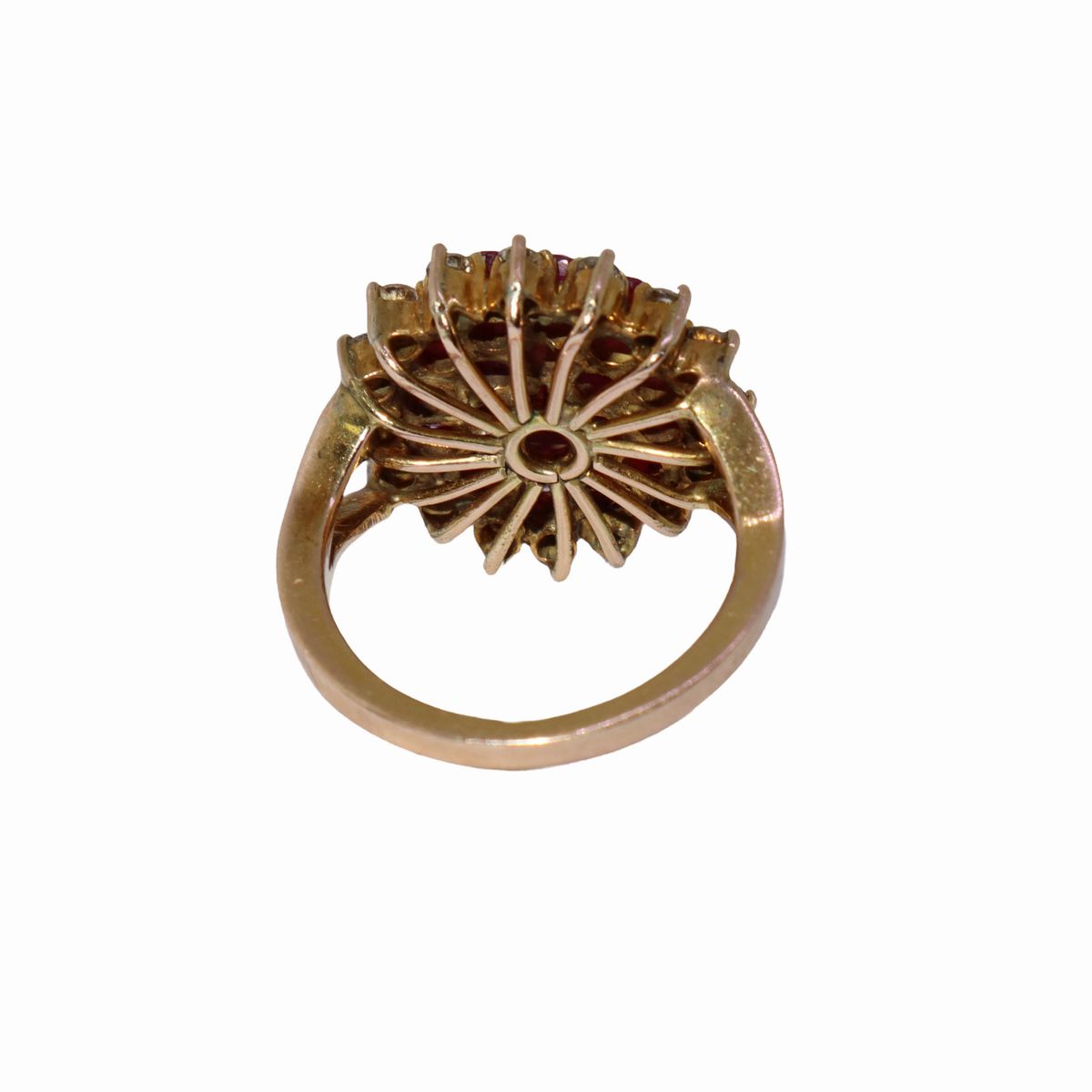 Anello in Oro 18 Kt, Granati e Brillanti