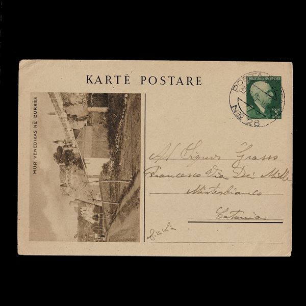 1940 - Italian occupation, tourist postal card, Filagrano n.11/22, sent by the Misterbianco military post office.