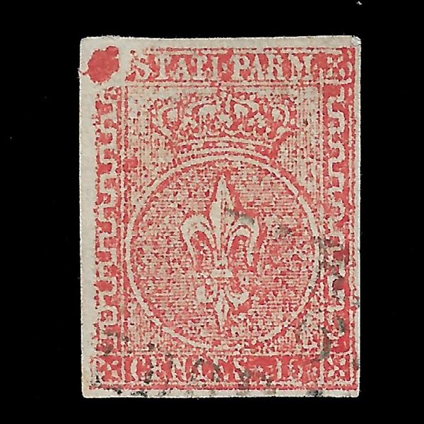 1853, 15c. Light vermilion, Sassone n. 7/b, used. Well margined, typographical color spot in the upper left corner. Raybaudi certified
