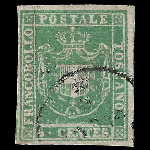 1860. Governo provvisorio. 5c Sassone n. 18, ben marginato, usato. Certificato Raybaudi