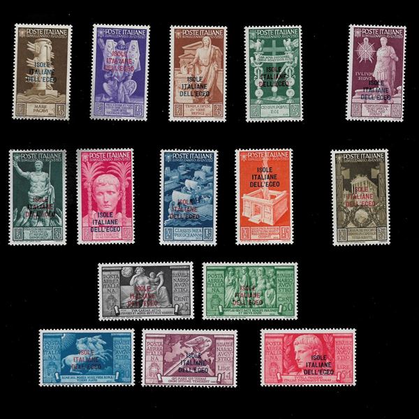 1938. nn. 99/108 Serie Augusto p.o. + p.a. s.19. 15 v. Sassone quota  € 650