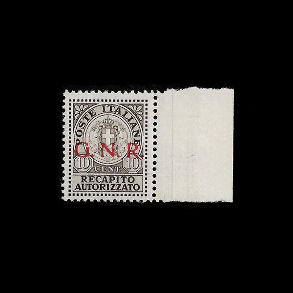 1944. 10 c. saggio  recapito autorizzato (Sassone P2) bdf adx, firmato Mondolfo.
