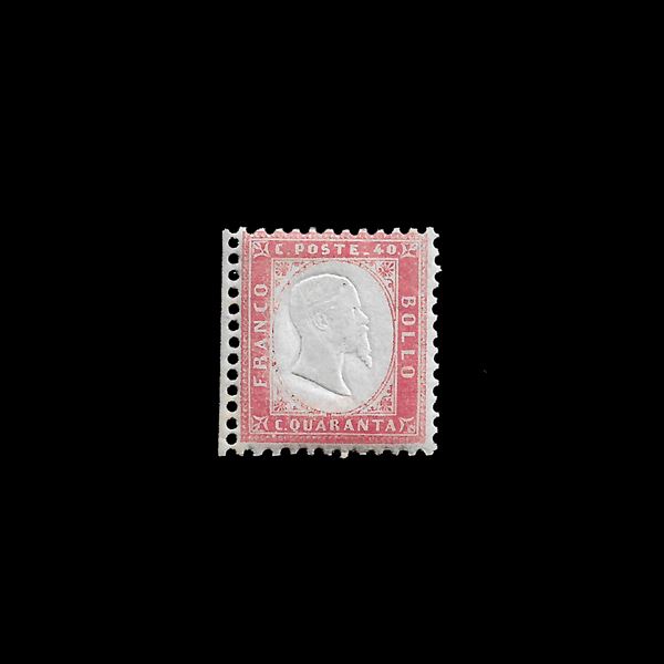 1862. Re Vittorio Em. II. 40 c. rosso carminio chiaro (Sassone n. 3)MNH, bdfasx