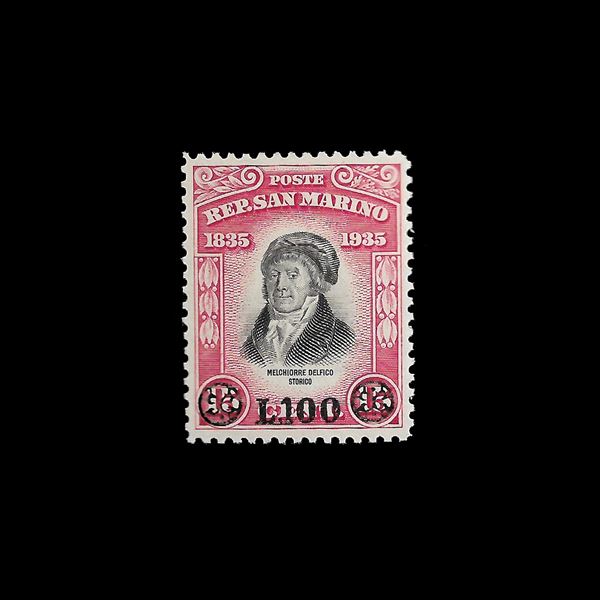 1948. 100 lire su 15 c. della serie "Delfico" (Sass. 341)MNH