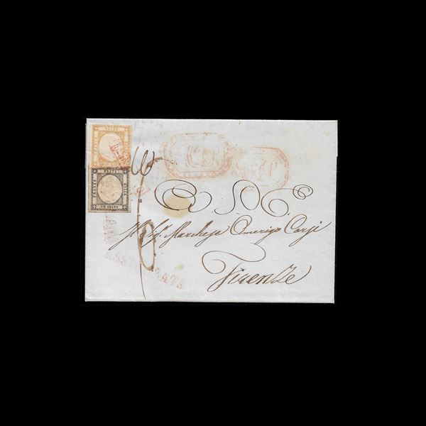 1861 Insured dust jacket, franked for 11 gr. From to Florence 24.04.1861