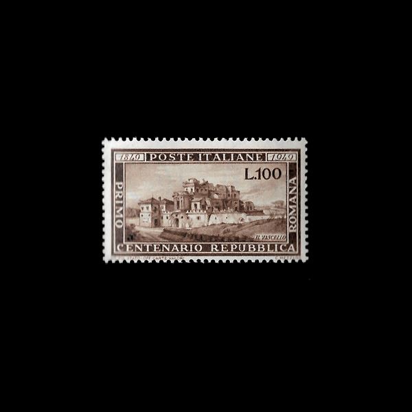1949. 100 l. bruno "Repubblica Romana" (Sass. N. 600) MNH, firmato per esteso Vignati.