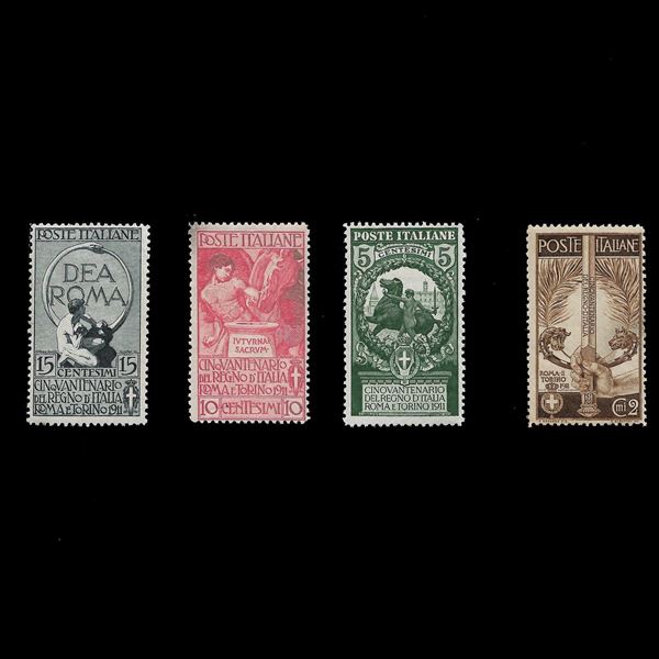 1911. Fiftieth anniversary of the unification of Italy and exposition of Rome and Turin. (Sass. 92/95). MNH