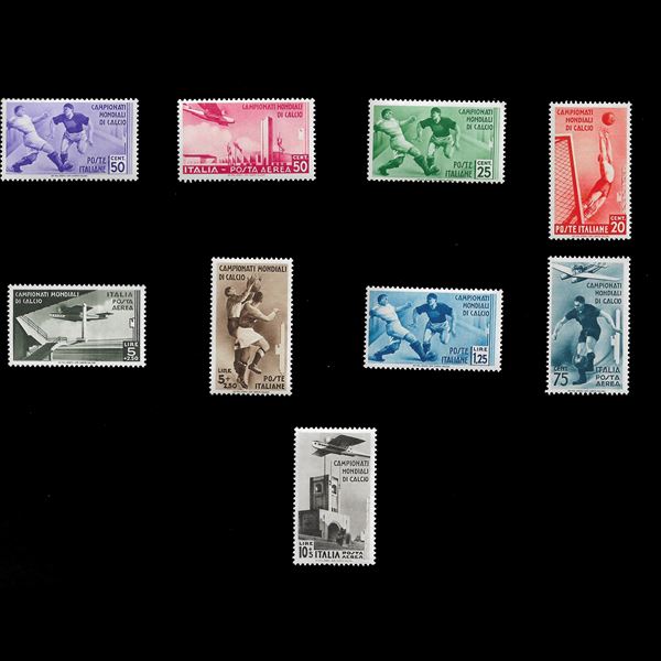 1934. 2nd World Football Championship. Complete set of P/O and P/A (Sassone S.73) MNH