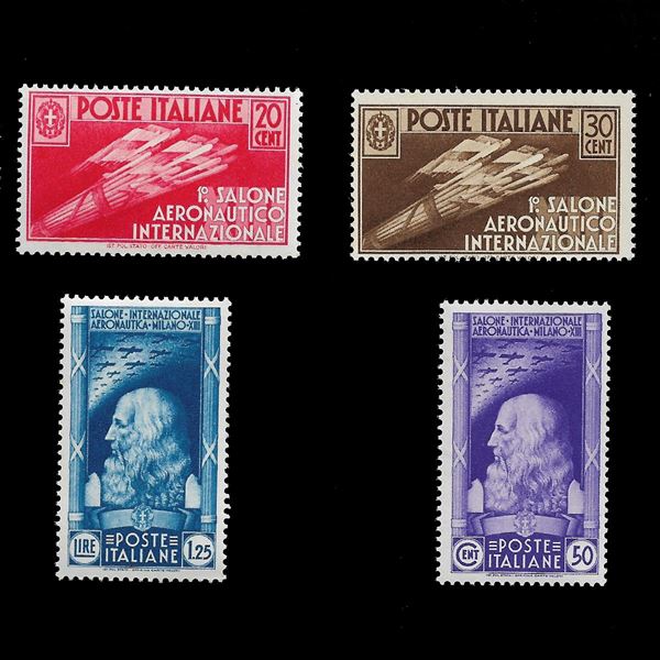 1935. 1° Salone aeronautico internazionale. Serie completa MNH (Sass. 384/387.