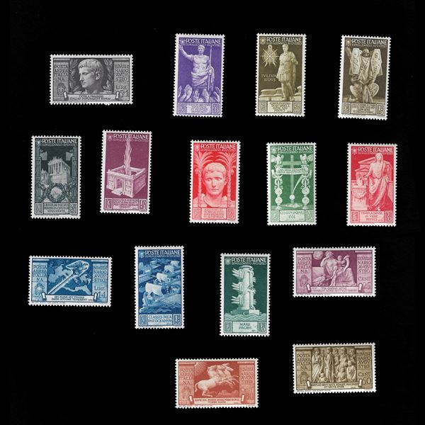 1937. Two thousandth Augustus. Complete series of 15 vals between P/O and P/A (Sass. S.90)MNH